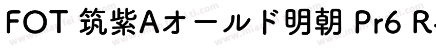 FOT 筑紫Aオールド明朝 Pr6 R字体转换
